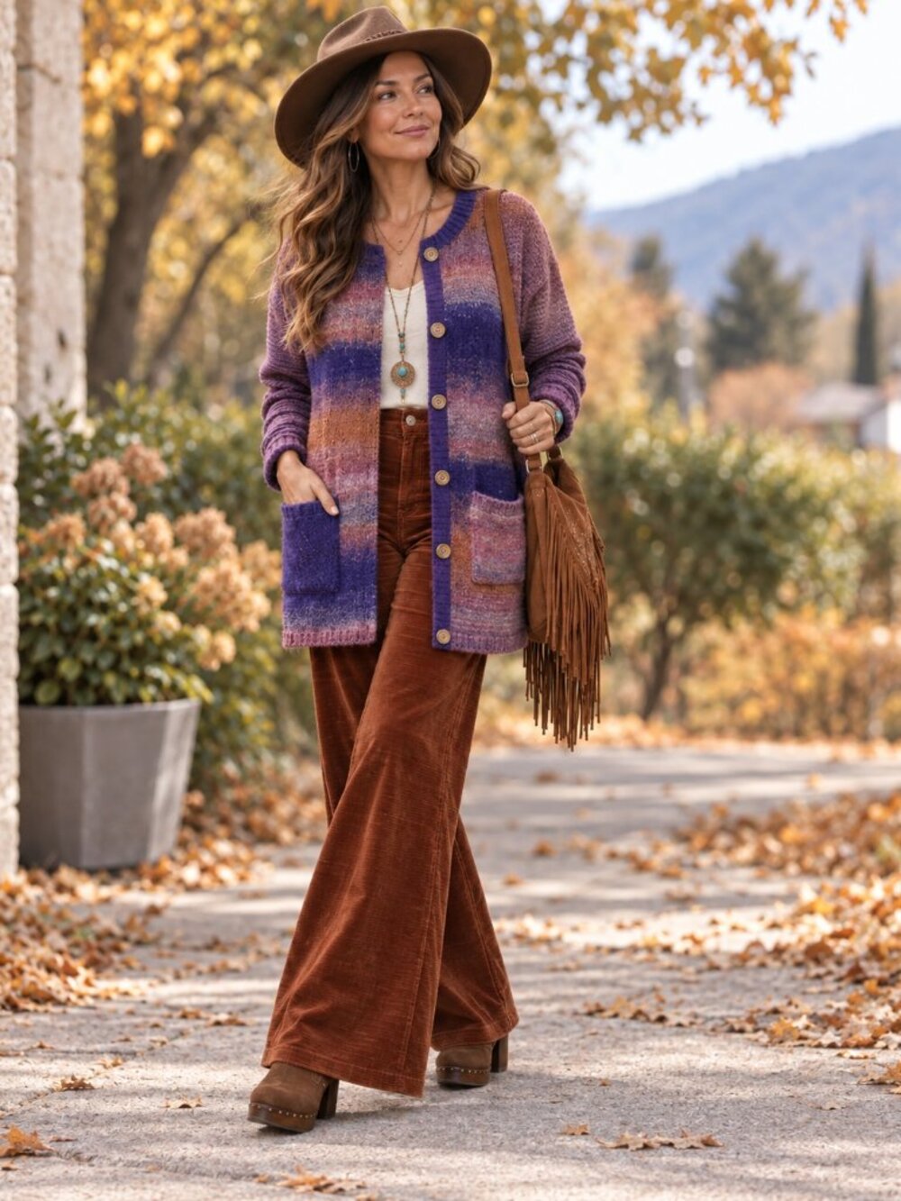 Sundance Hued Isles Cardigan Women L Wool Blend Made Italy Boho Mountain Sweater